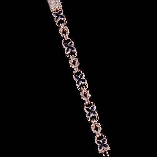 Marquise Sterling Silver Moissanite Bracelet