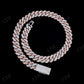 18mm Square Middle Big Diamond Moissanite Sterling Silver Cuban Chain