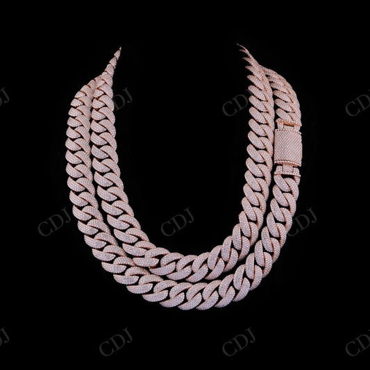 18mm Middle Lock baguette Moissanite S925 Chain