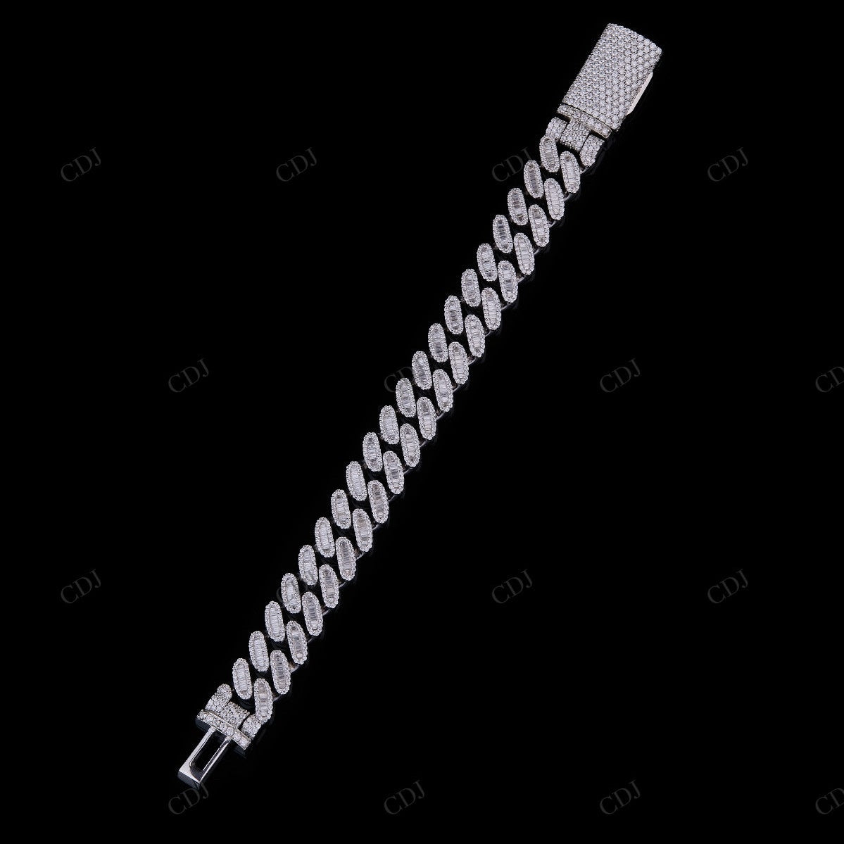 Baguette Moissanite Silver Bracelet
