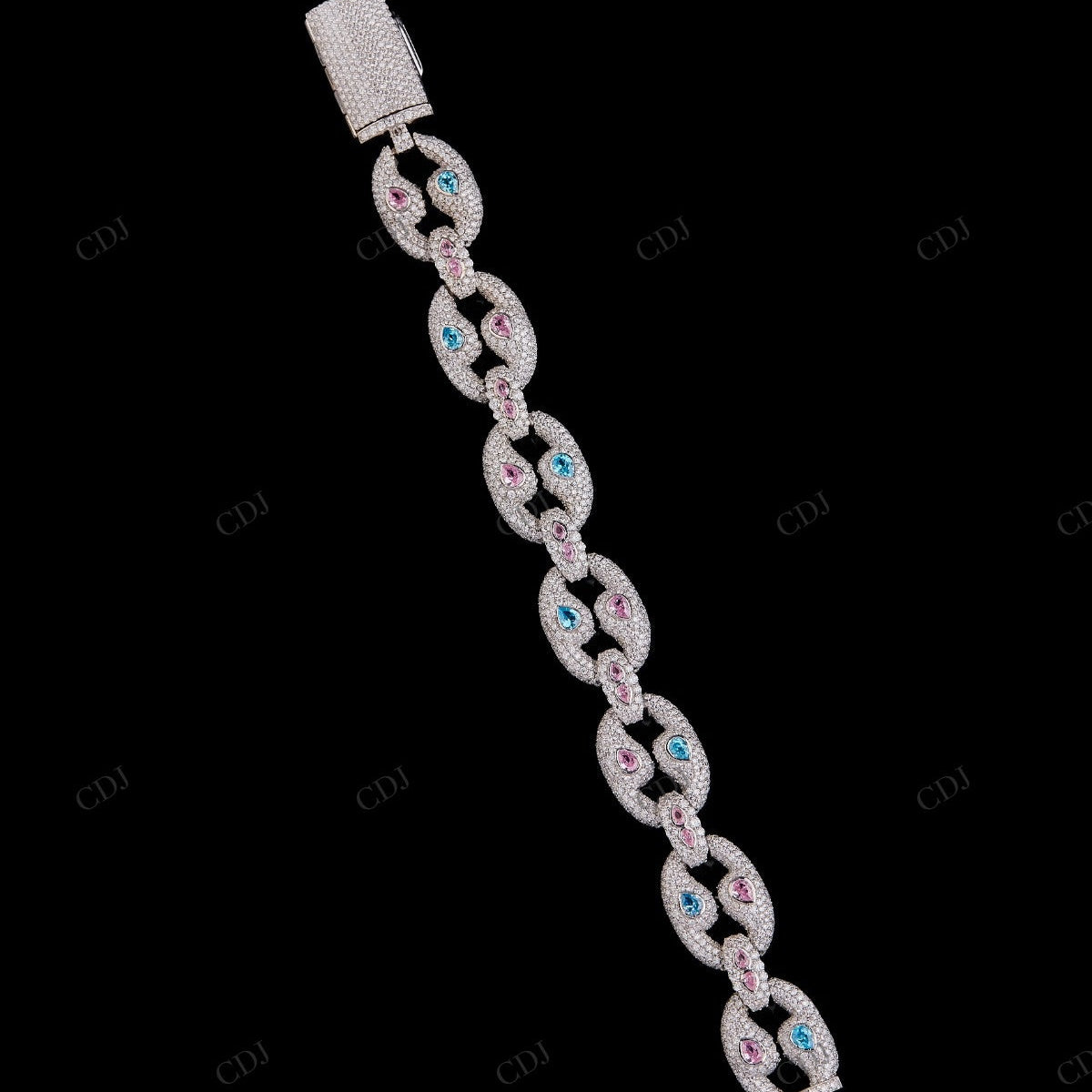 Big Small Pear Moissanite Silver Bracelet