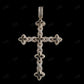 Marquise Cross Silver Moissanite Gold Plated Pendant