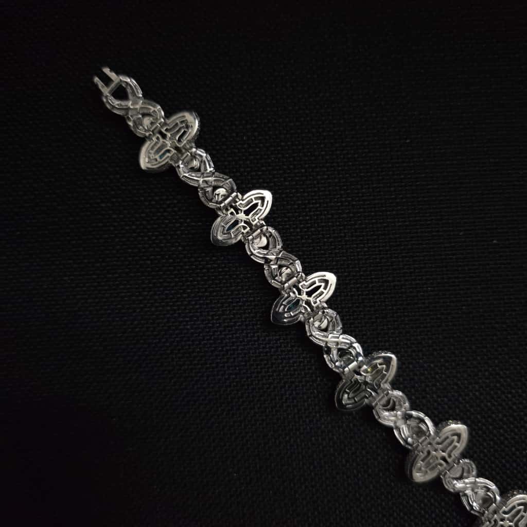 Multi Floral Moissanite Silver Bracelet