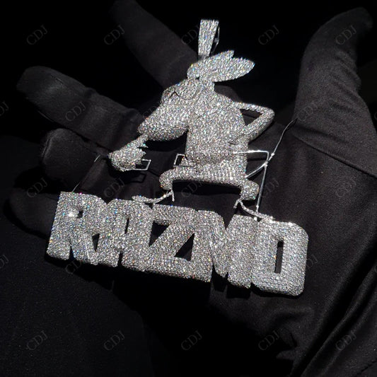 3.9" Sterling Silver Moissanite RAJMO Pendant