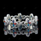 Multi Color Floral Moissanite Silver Bracelet