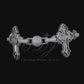 Cross Ball Moissanite Silver Bracelet