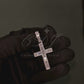 1.30" Sterling Silver Moissanite  Round Baguette Cross Pendant