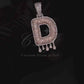1.25" D Letter Moissanite Sterling Silver Pendant