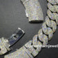 18mm Mosaic Setting Moissanite Sterling Silver Cuban Chain