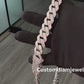 Sterling Silver Moissanite 18mm Dior Lock Chain