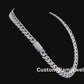 16mm Inverted Diamond Mosaic Setting Silver Moissanite chain