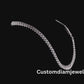 12mm 2 Row Curve Sterling Silver Moissanite Cuban Chain