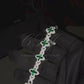 Green Floral Moissanite Silver Bracelet