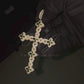 Marquise Cross Silver Moissanite Gold Plated Pendant