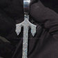 2.3" Sterling Silver Moissanite Sword Pendant