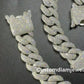 16mm Dior Lock Sterling Silver Moissanite Chain