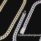 12mm 2row Round Moissanite Sterling Silver Chain