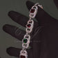 Pear Oval Moissanite Sterling Silver Bracelet