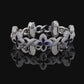 Multi Color Floral Moissanite Silver Bracelet