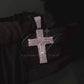 1.5" Sterling Silver Moissanite Cross Pendant