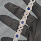 Eye Shape Moissanite Silver Bracelet