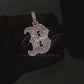 1.5" B Letter Moissanite Sterling Silver Pendant