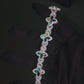Multi Floral Moissanite Silver Bracelet