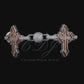 Cross Ball Moissanite Silver Bracelet