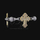Cross Ball Moissanite Silver Bracelet