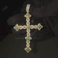 Marquise Cross Silver Moissanite Gold Plated Pendant