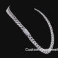 14mm Inverted Diamond Mosaic Setting Sterling Silver Moissanite Chain