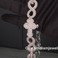 16mm Horizontal Cross Baguette Moissanite Sterling Silver Chain