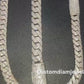 12mm 3 Row Curve 925 Sterling Silver Moissanite Chain