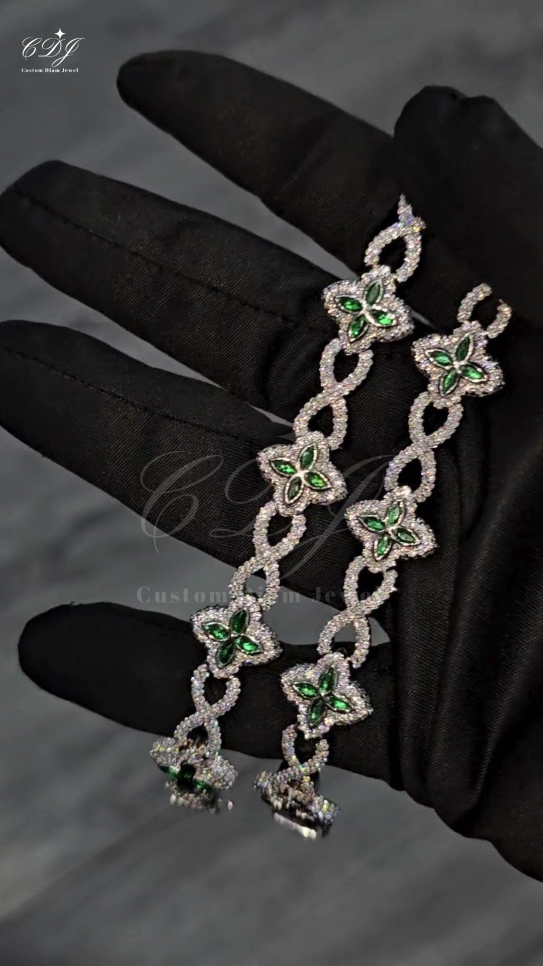 Small Flower Sterling Silver Moissanite Barcelet
