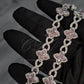 Small Flower Sterling Silver Moissanite Barcelet