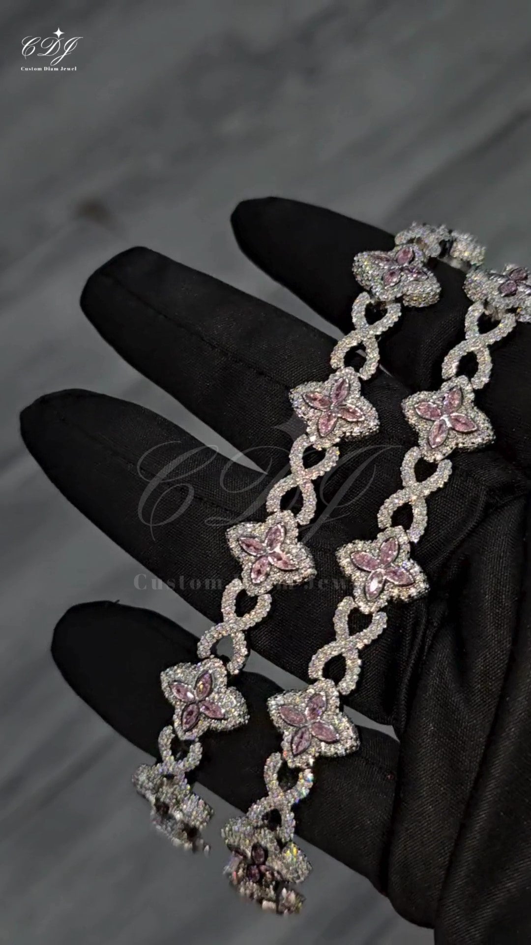 Small Flower Sterling Silver Moissanite Barcelet